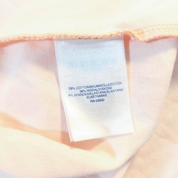 LANDS END Tropical Palm Print Twist Front Midi Dress Size XL Peach White Cotton - Picture 10 of 10